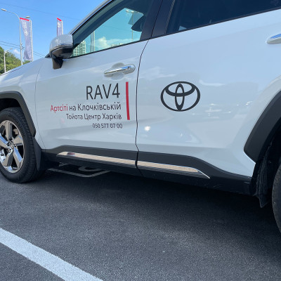 Хромовані молдинги дверей для RAV4